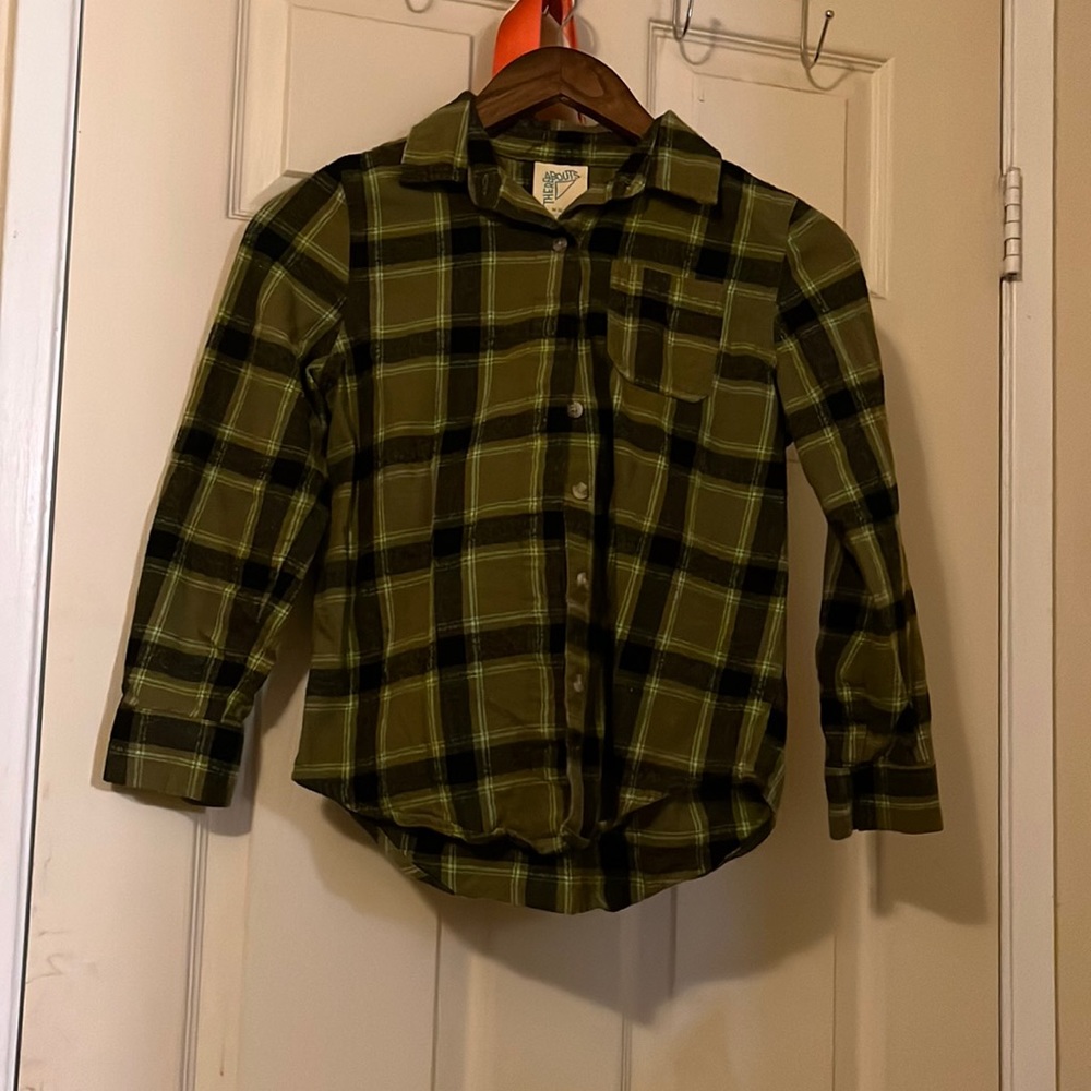 Green flannel jacket unisex only worn a few times